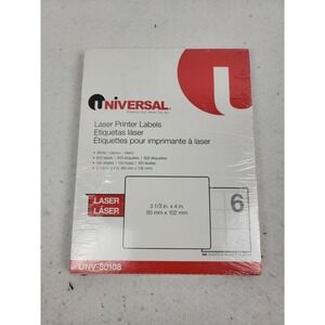 Laser Printer Permanent Labels, 3 1/3 x 4, White, 600/Box UNV80108
